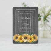 Invitation Fête des mariées de tournesol Patiné rustique (Debout devant)