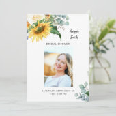 Invitation Fête des mariées de tournesol photo Eucalyptus (Debout devant)