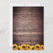 Invitation Fête des mariées de tournesol rustique (Dos)