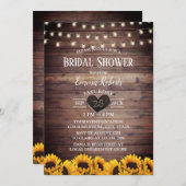 Invitation Fête des mariées de tournesol rustique (Devant / Derrière)