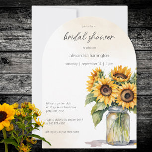 Invitation Fête des mariées de tournesol rustique
