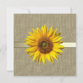Invitation Fête des mariées de tournesol rustique (Dos)