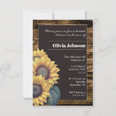 Invitation Fête des mariées de tournesol rustique (Devant)
