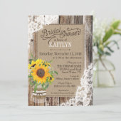 Invitation Fête des mariées de tournesol rustique (Debout devant)