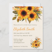 Invitation Fête des mariées de tournesol rustique (Devant)