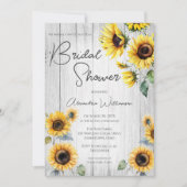 Invitation Fête des mariées de tournesol rustique (Devant)