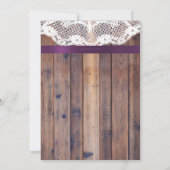 Invitation Fête des mariées de tournesol rustique Barne Lacée (Dos)