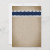 Invitation Fête des mariées de tournesol rustique bleu marine (Dos)