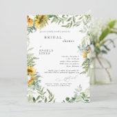Invitation Fête des mariées de tournesol rustique moderne (Debout devant)