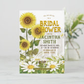 Invitation Fête des mariées de tournesols rustiques (Debout devant)