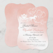 Invitation Fête des mariées de transport de contes fées rose (Devant / Derrière)