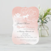 Invitation Fête des mariées de transport de contes fées rose (Debout devant)