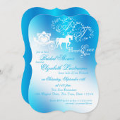 Invitation Fête des mariées de transport Fairytale Peacock bl (Devant / Derrière)