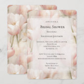 Invitation Fête des mariées de tulipes à crème rose pâle (Devant / Derrière)