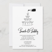 Invitation Fête des mariées de typographie Brunch & Bubbly Ch (Devant)