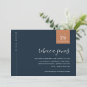 INVITATION FÊTE DES MARIÉES DE TYPOGRAPHIE DE LA MARINE ORANG (Debout devant)