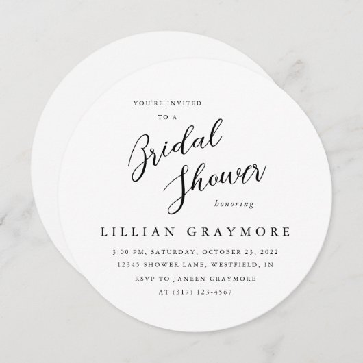 Invitation Fête des mariées de typographie de script moderne (Devant / Derrière)