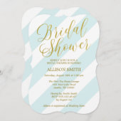 Invitation Fête des mariées de typographie de script or Mint  (Devant / Derrière)