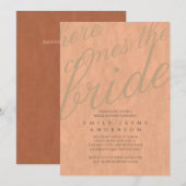 Invitation Fête des mariées de typographie d'épice de cannell (Devant / Derrière)