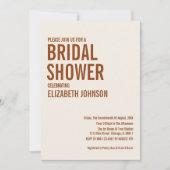 Invitation Fête des mariées de typographie en terre cuite sim (Devant)