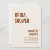 Invitation Fête des mariées de typographie en terre cuite sim (Devant)