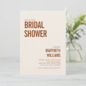 Invitation Fête des mariées de typographie en terre cuite sim (Debout devant)