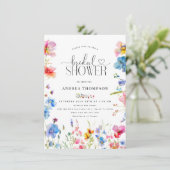 Invitation Fête des mariées de typographie Fleur sauvage du j (Debout devant)