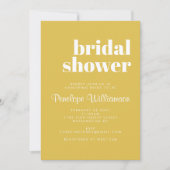 Invitation Fête des mariées de typographie moderne en jaune r (Devant)