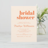 Invitation Fête des mariées de typographie moderne Orange Ret (Debout devant)