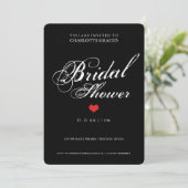 Invitation Fête des mariées de typographie noir blanc moderne (Debout devant)