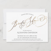 Invitation Fête des mariées de typographie or simple et éléga (Devant)