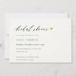 INVITATION FÊTE DES MARIÉES DE TYPOGRAPHIE SIMPLE ET ÉLÉGANTE