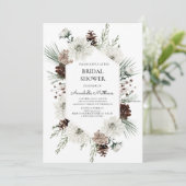 Invitation Fête des mariées de vacances d'hiver rustique (Debout devant)