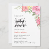 Invitation Fête des mariées de végétation Rose de Pêche (Devant)