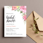 Invitation Fête des mariées de végétation Rose de Pêche