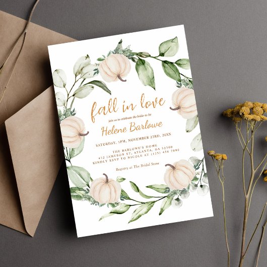 Invitation Fête des mariées de verdure automne citrouille