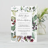 Invitation Fête des mariées de verdure botanique moderne rust (Debout devant)