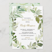 Invitation Fête des mariées de verdure de la forêt aquarelle (Devant / Derrière)