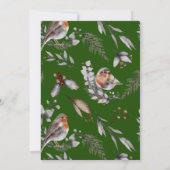 Invitation Fête des mariées de verdure de Robin vert d'hiver (Dos)
