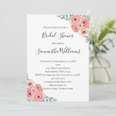 Invitation Fête des mariées de verdure florale rose blanc (Debout devant)