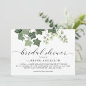Invitation Fête des mariées de verdure ivoire et verte (Debout devant)
