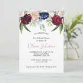 Invitation Fête des mariées de verdure rose pâle (Debout devant)