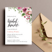 Invitation Fête des mariées de verdure rose pâle et florale