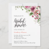 Invitation Fête des mariées de verdure rose pâle et florale (Devant)