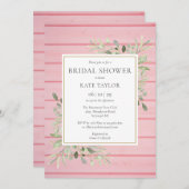 Invitation Fête des mariées de verdure rose rousse (Devant / Derrière)