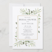 Invitation Fête des mariées de verdure rustique aquarelle (Devant)