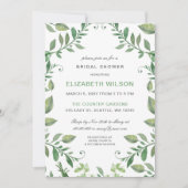 Invitation Fête des mariées de verdure rustique aquarelle (Devant)