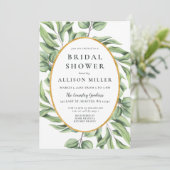 Invitation Fête des mariées de verdure rustique Sage Eucalypt (Debout devant)