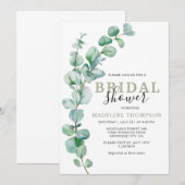 Invitation Fête des mariées de verdure simple et élégante Euc (Devant / Derrière)