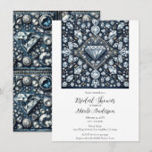 Invitation Fête des mariées de verre à bille de Denim et Diam (Devant / Derrière)